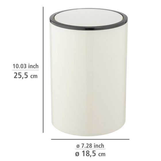 Schwingdeckeleimer Mod. Inca Creme/Schwarz, 5L, hochwertiger Kunststoff, 5 Liter