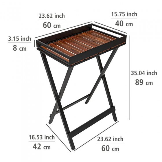 Beistelltisch mit Tablett Mod. Taba , FSC® zertifiziertes Akazienholz