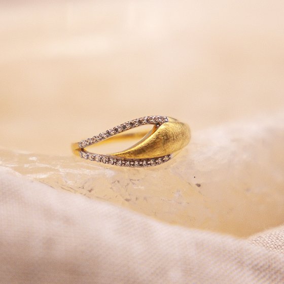 Ring 585 Gold zweifarbig mit 24x Zirkonia weiß 