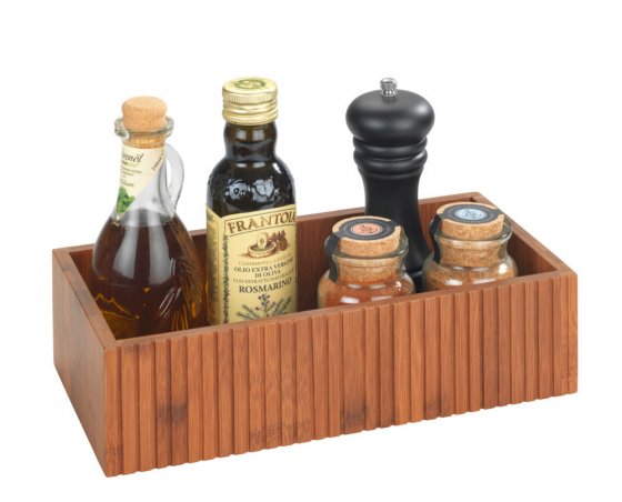 Aufbewahrungsbox Mod. Mera, 2er Set, aus geräuchertem Bambus 