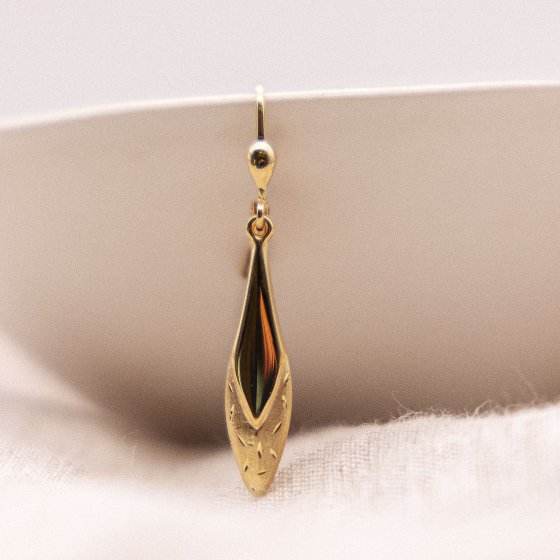 Ohrringe 375 Gold glanz matt diamantiert 