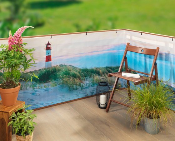 Balkon-Sichtschutz NORDSEEKÜSTE, mit glasfaserverstärkter Folie 