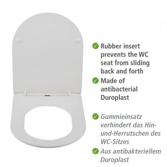 WC-Sitz Mod. Galati Weiß matt, aus Duroplast, Soft-Touch-Effekt 
