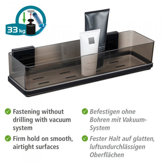 Vacuum-Loc® Maxiablage Mod. Quadro Schwarz, Befestigen ohne Bohren 