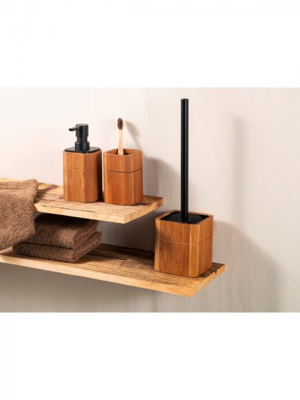 Bad-Accessoire Set Mod. Serro, 2-teilig, aus stabilem Bambus 