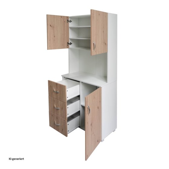 Küchenschrank Weiß Artisaneiche Blanca 