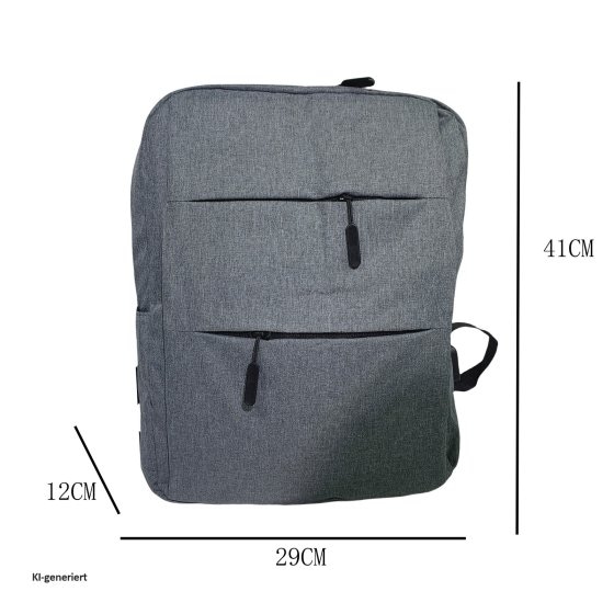 Kompakter Rucksack mit USB und Laptopfach Alltag, Schule, Uni oder Büro 
