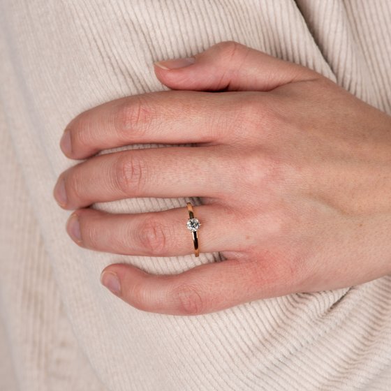 Ring Gold 750 mit natürlichem Brillant 0,50 ct. 