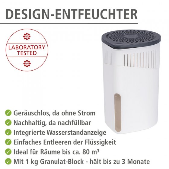 Raumentfeuchter Mod. Drop Weiß 2 x 1000 g, für Räume bis ca. 80 m³