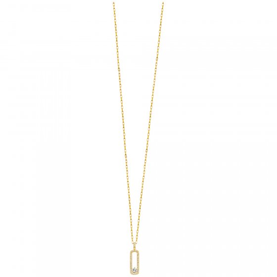 Anhänger mit Kette 925/- Sterling Silber vergoldet  44 Zirkonia 