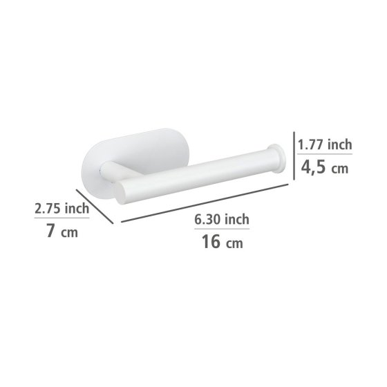 Turbo-Loc® Toilettenpapierhalter Mod. Orea White matt, aus rostfreiem Edelstahl 