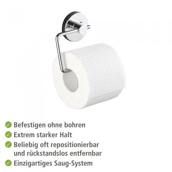 Vacuum-Loc® Toilettenpapierhalter Mod. Milazzo & Haken, 3-tlg., Befestigung ohne bohren 