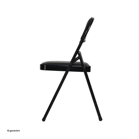 Klappstuhl Wedigo Kunstleder Schwarz-Schwarz 4er-Set 