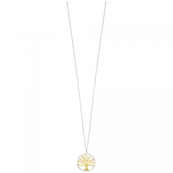 Anhänger mit Kette 925/- Sterling Silber rhodiniert/vergoldet  Motiv Lebensbaum 
