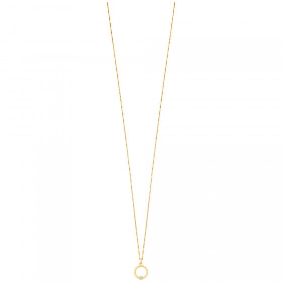 Anhänger mit Kette 925/- Sterling Silber vergoldet  1 Zirkonia 