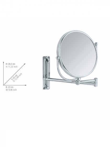 Kosmetikspiegel Mod. Deluxe Groß, Wandspiegel, 5-fach Vergrößerung 