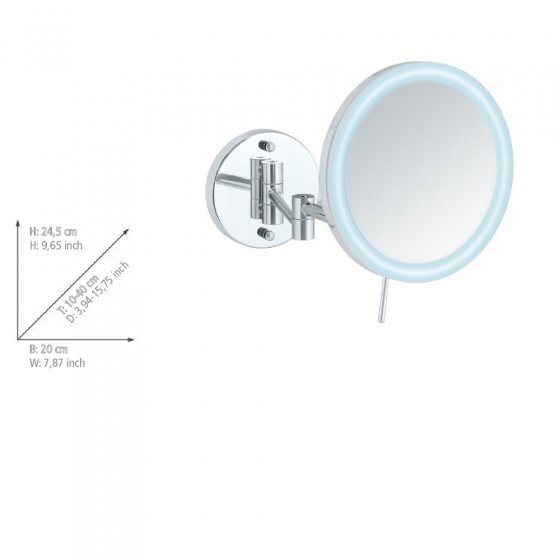 Power-Loc® LED Wandspiegel Aura, Befestigen ohne bohren 