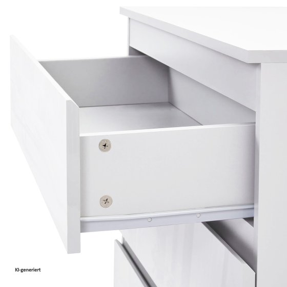 Nachtschrank Kenji Hochglanz Weiß 