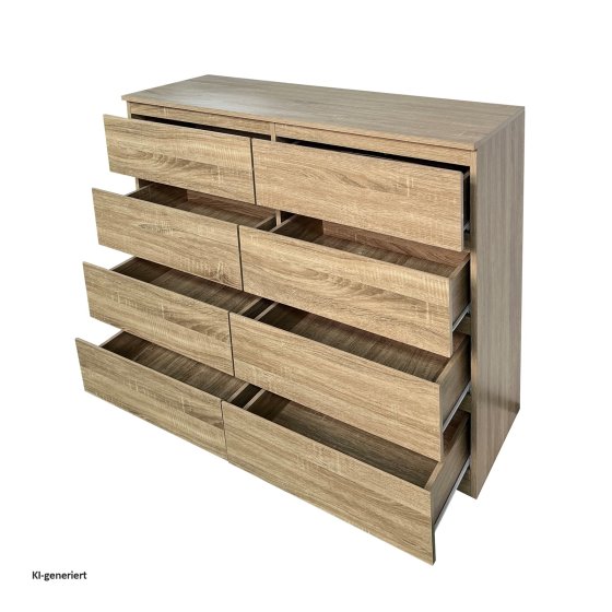 Kommode 8 grifflose Schubladen Thekla Sonoma 