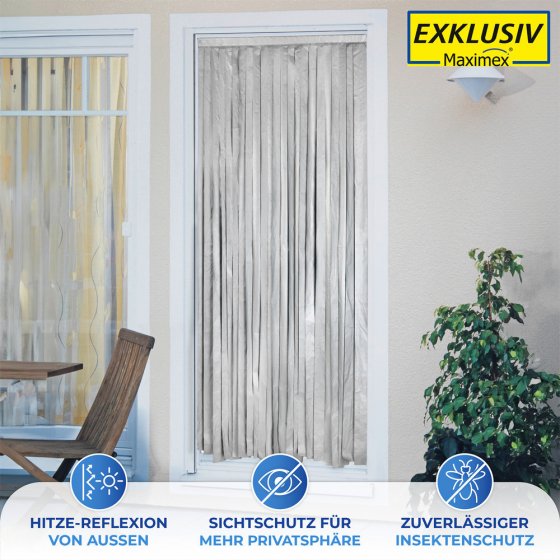 Türvorhang Thermo 2in1, reflektiert Sonneneinstrahlung 