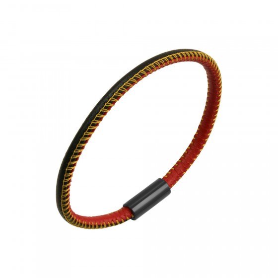 Armband echt Leder mit Deutschland-Farben 23cm 