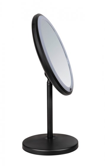 LED Stand-Kosmetikspiegel Mod. Onno Schwarz, mit Touch-Funktion 
