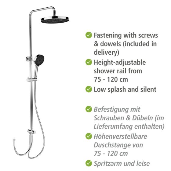 Duschsystem Mod. Softwater Chrom, einfacher Anschluss an bestehende Armatur oder Wandanschlussbogen 