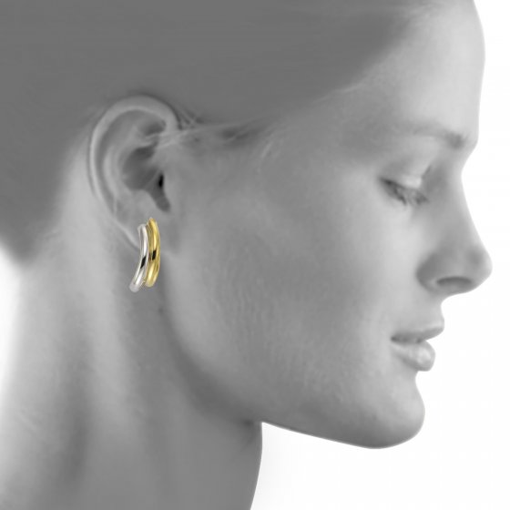 Ohrring 333/- Gelbgold 2farbig 