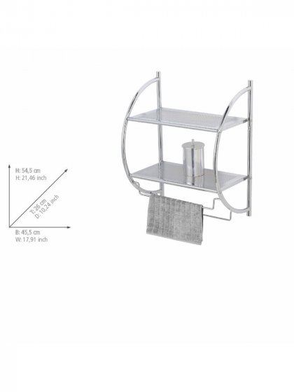 Exclusiv Wandregal mit 2 Ablagen, mit Handtuchhalter 