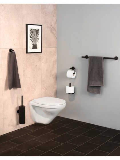 Toilettenpapier-Ersatzrollenhalter Mod. Bosio Black, rostfrei