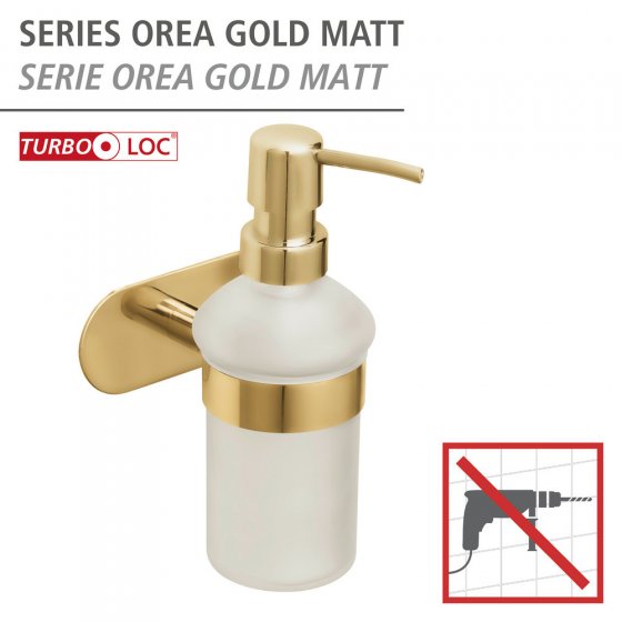 Turbo-Loc® Seifenspender Mod. Orea Gold Matt, Befestigen ohne bohren 