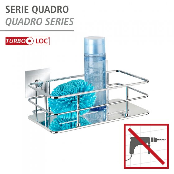 Turbo-Loc® Edelstahl Wandablage Quadro, rostfrei, Befestigen ohne bohren 