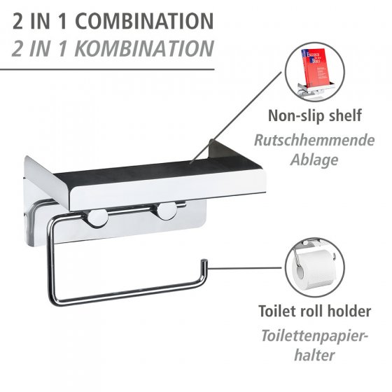 Toilettenpapierhalter 2 in 1 Edelstahl, rostfrei 