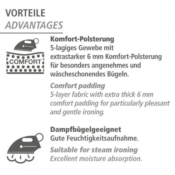 Bügeltischbezug Mod. Air Comfort XL/Universal, Bügelbrettbezug, 140 x 48 cm 