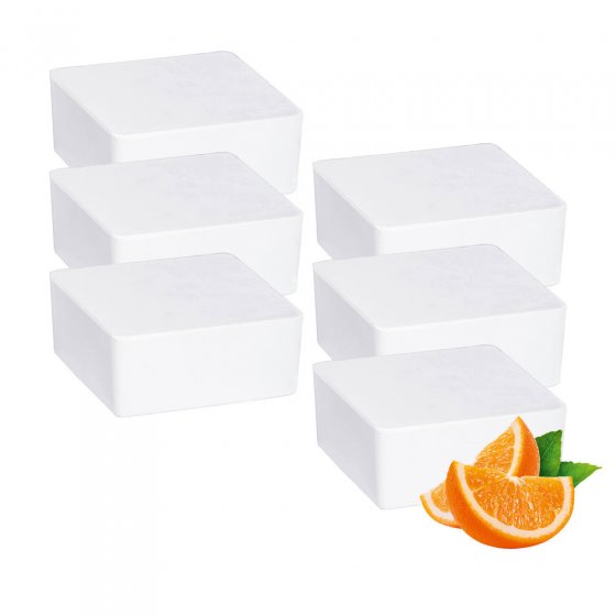 Raumentfeuchter Mod. Cube Nachfüller 500 g mit Orangenduft, 6er, Luftentfeuchter Nachfüllpack
