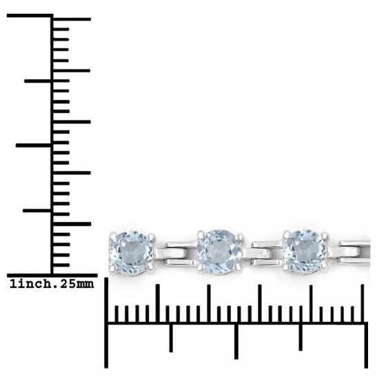 Armband 925-Sterling Silber rhodiniert Blautopas rund 