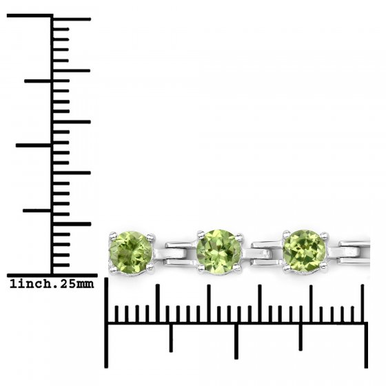 Armband 925-Sterling Silber rhodiniert Peridot rund 