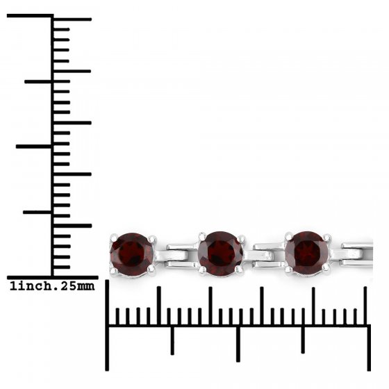 Armband 925-Sterling Silber rhodiniert Granat rund 