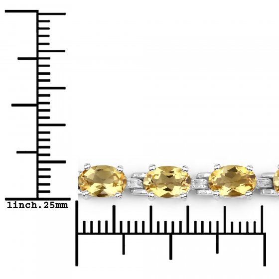 Armband 925-Sterling Silber rhodiniert Citrin oval 