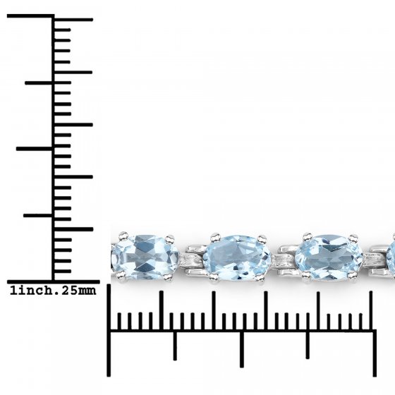 Armband 925-Sterling Silber rhodiniert Blautopas oval 