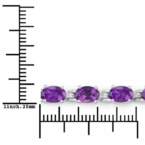 Armband 925-Sterling Silber rhodiniert Amethyst oval 