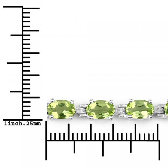 Armband 925-Sterling Silber rhodiniert Peridot oval 