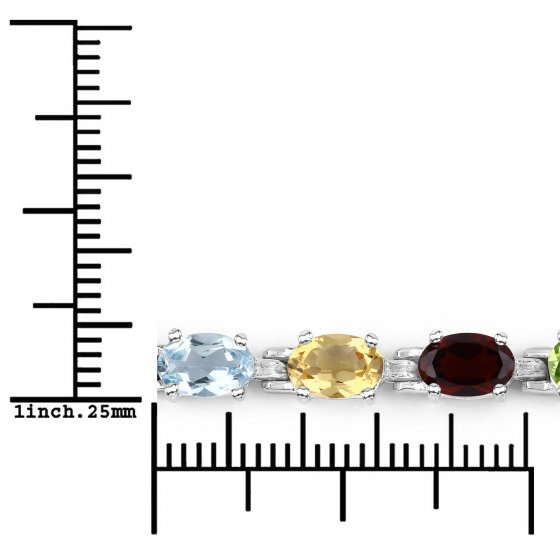 Armband 925-Sterling Silber rhodiniert Multicolour oval 