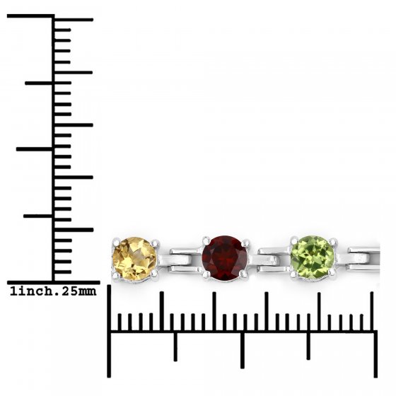 Armband 925-Sterling Silber rhodiniert Multicolour rund 