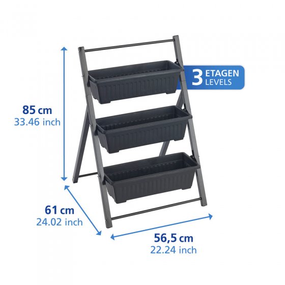 Vertikales Hochbeet, 3 Etagen, wetterbeständiger Kunststoff 