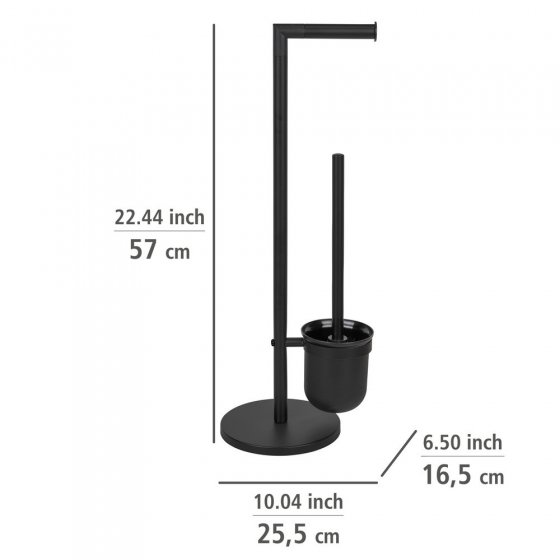 Stand WC-Garnitur Mod. Parus Schwarz, aus lackiertem Stahl 