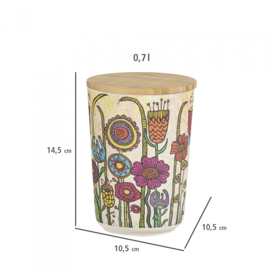 Vorratsdose Mod. Garden, 3er Set, aus biokunststoff und bambusdeckel 