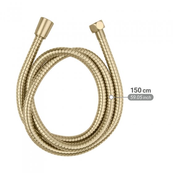 Edelstahl Duschschlauch Mod. Brass 150 cm Gold, 1/2" Standardanschluss, Verdrehschutz 