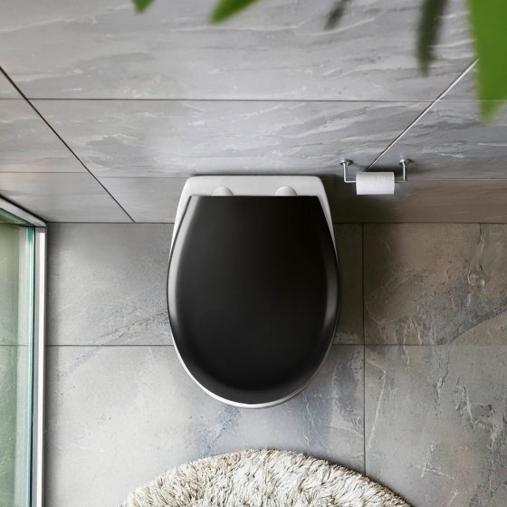 WC-Sitz Mod. Rieti, schwarz, Duroplast, 37x44,5 cm, easy close Absenkautomatik 