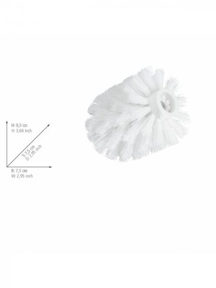 Ersatzbürstenkopf 4er, weiß, Kunststoff, Ø7,5cm, für alle gängigen WC-Garnituren 